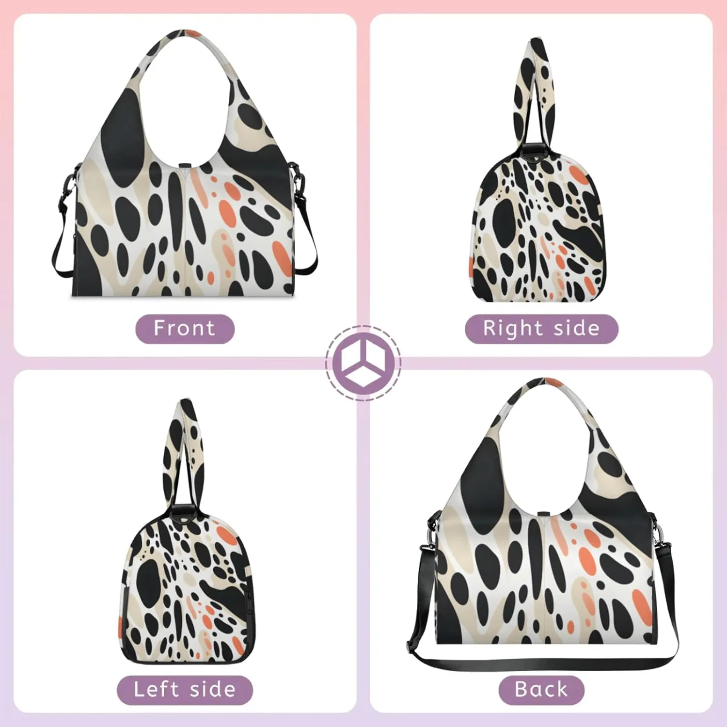 Animal Ox Gym Bag Yoga Mat Tote for Women with Shoes Compartment Lightweight Duffle Travel Carrier Wet Dry Storage Pockets Adjustable Pilates Mats Shoulder Bags for Sport Swim