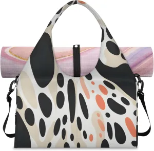 Animal Ox Gym Bag Yoga Mat Tote for Women with Shoes Compartment Lightweight Duffle Travel Carrier Wet Dry Storage Pockets Adjustable Pilates Mats Shoulder Bags for Sport Swim