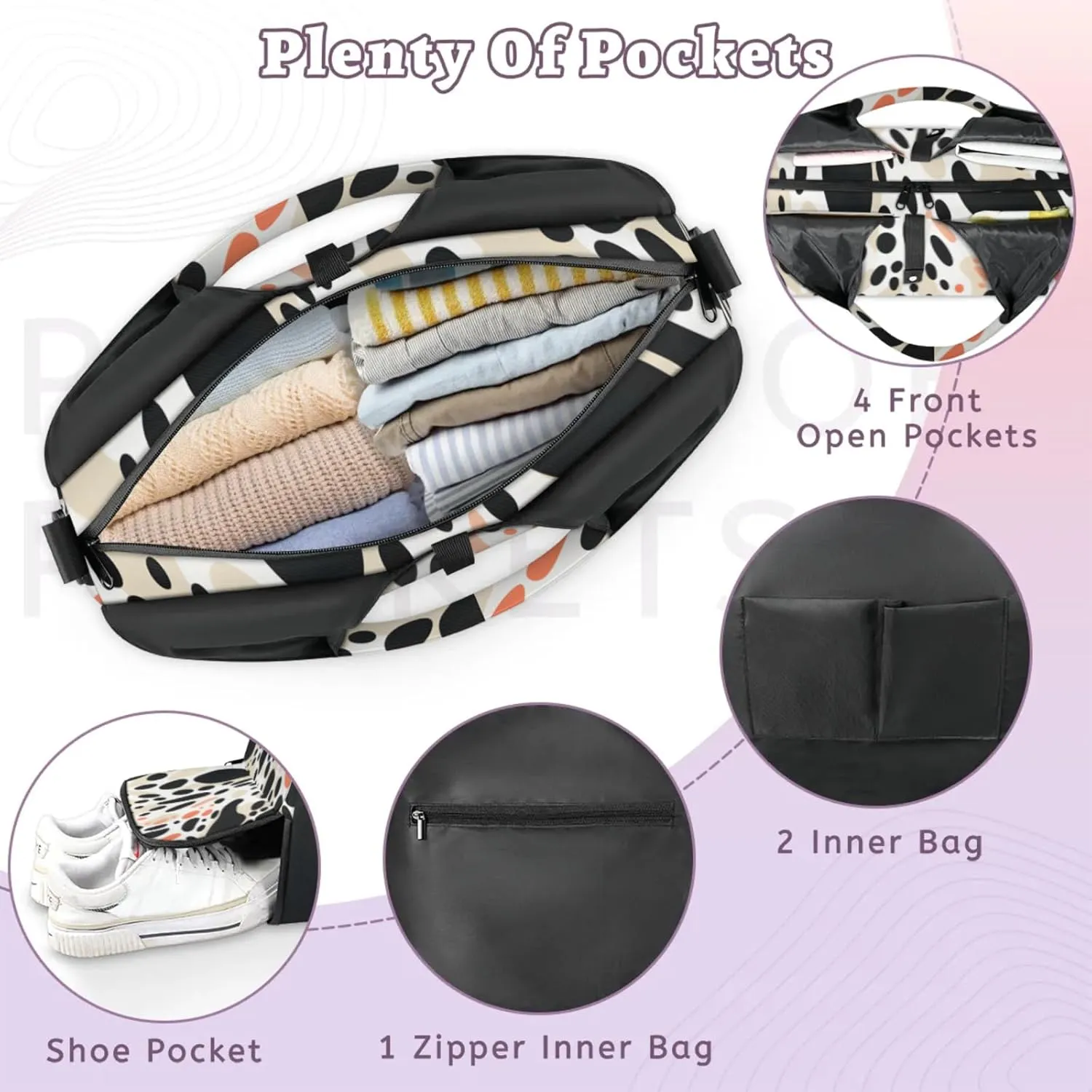 Animal Ox Gym Bag Yoga Mat Tote for Women with Shoes Compartment Lightweight Duffle Travel Carrier Wet Dry Storage Pockets Adjustable Pilates Mats Shoulder Bags for Sport Swim