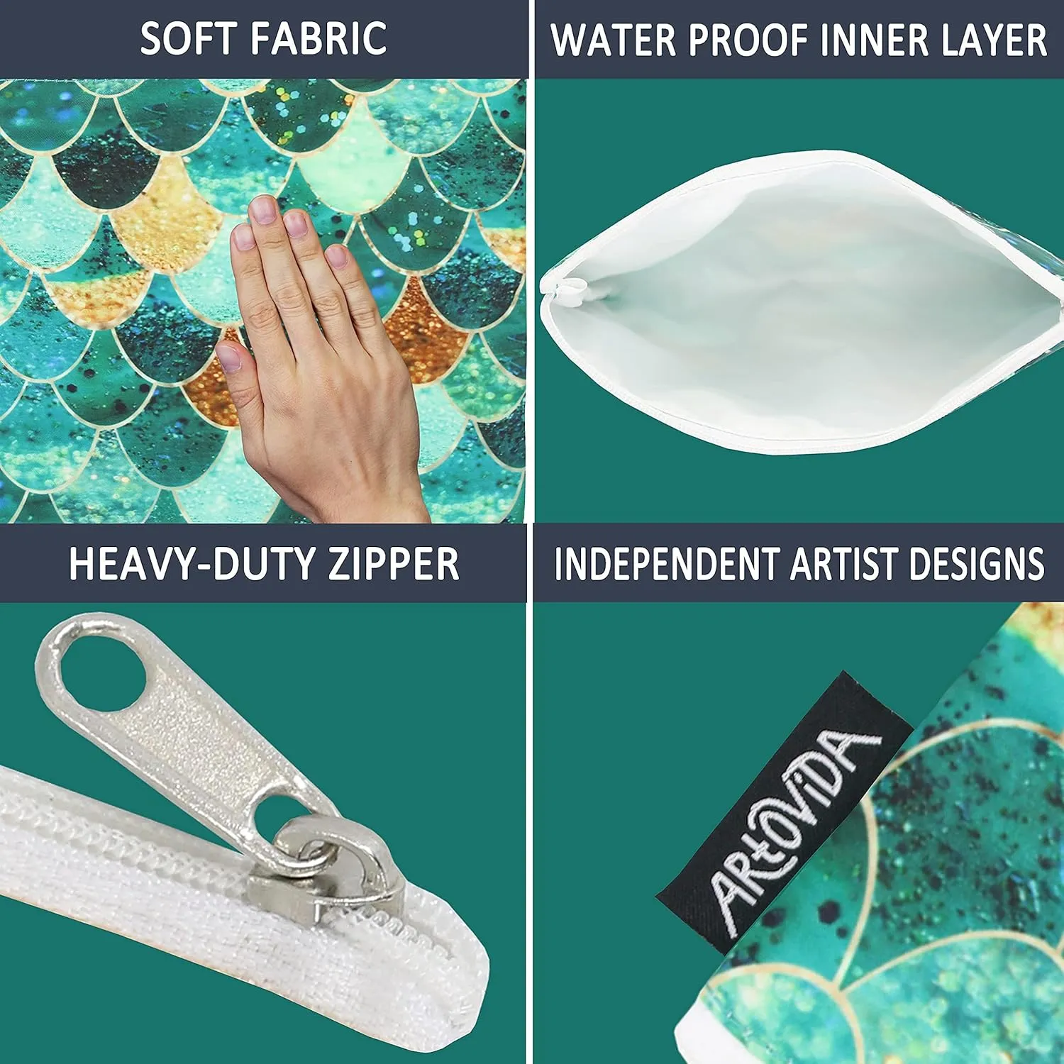 Artists Collective Reusable Lunch Baggies | Snack and Sandwich Bags with Zipper - Improved Dual Layer Design by Monika Strigel (Germany) Really Mermaid