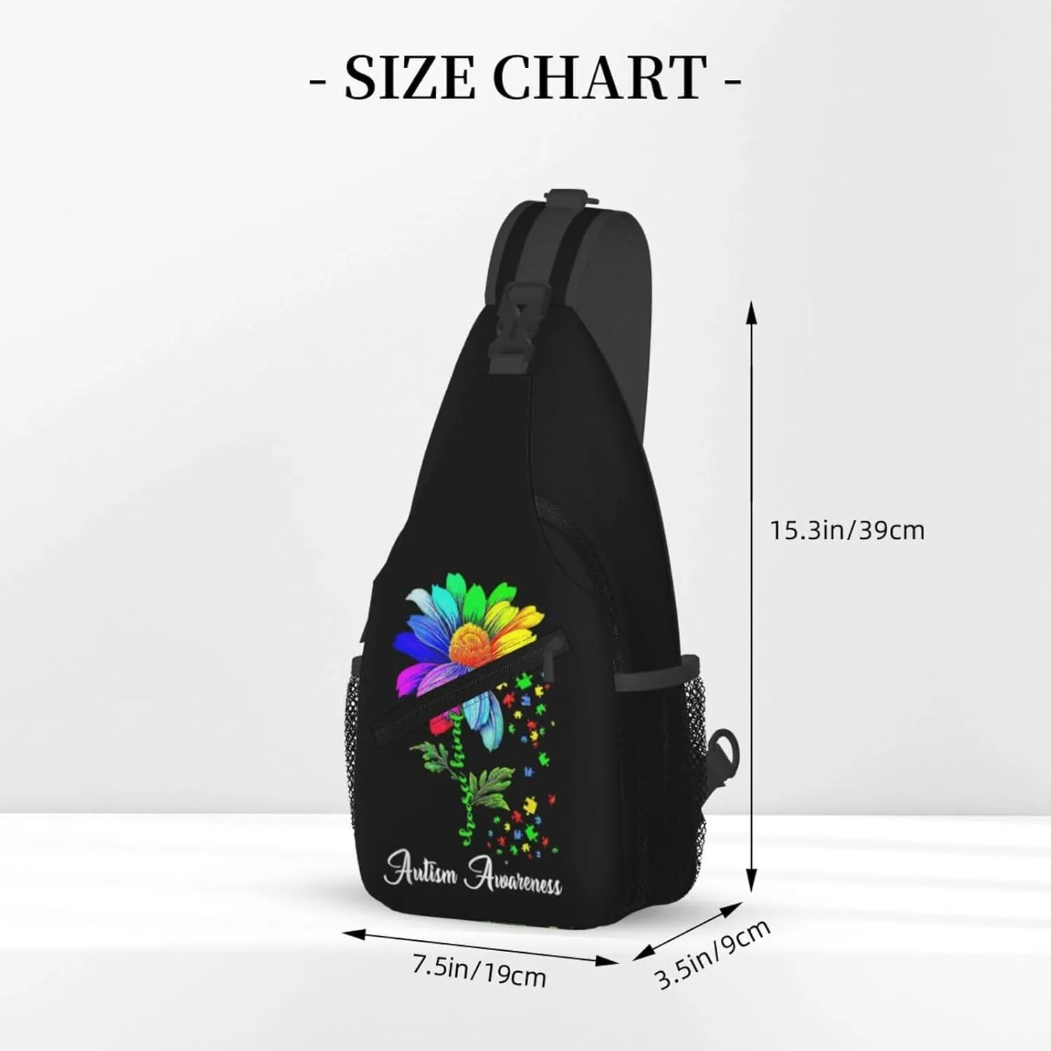 Autism Awareness Mom Crossbody Bag Adjustable Sling Bag Casual Chest Bags Travel Shoulder Backpack