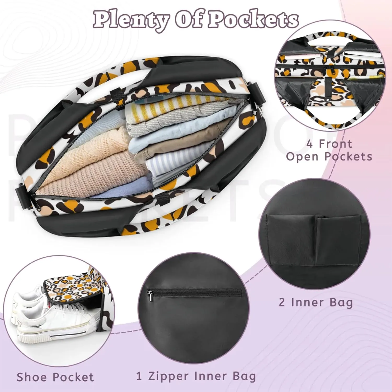Autumn Pattern Vibes Gym Bag Yoga Mat Tote for Women with Shoes Compartment Lightweight Duffle Travel Carrier Wet Dry Storage Pockets Adjustable Pilates Mats Shoulder Bags for Sport Swim