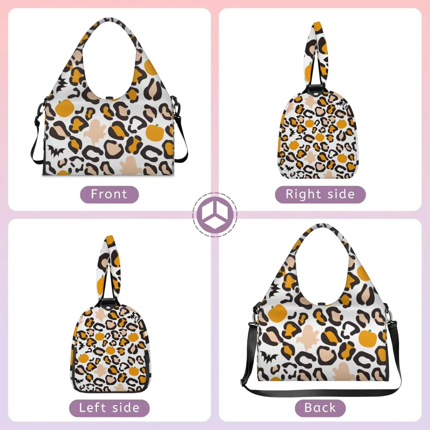 Autumn Pattern Vibes Gym Bag Yoga Mat Tote for Women with Shoes Compartment Lightweight Duffle Travel Carrier Wet Dry Storage Pockets Adjustable Pilates Mats Shoulder Bags for Sport Swim