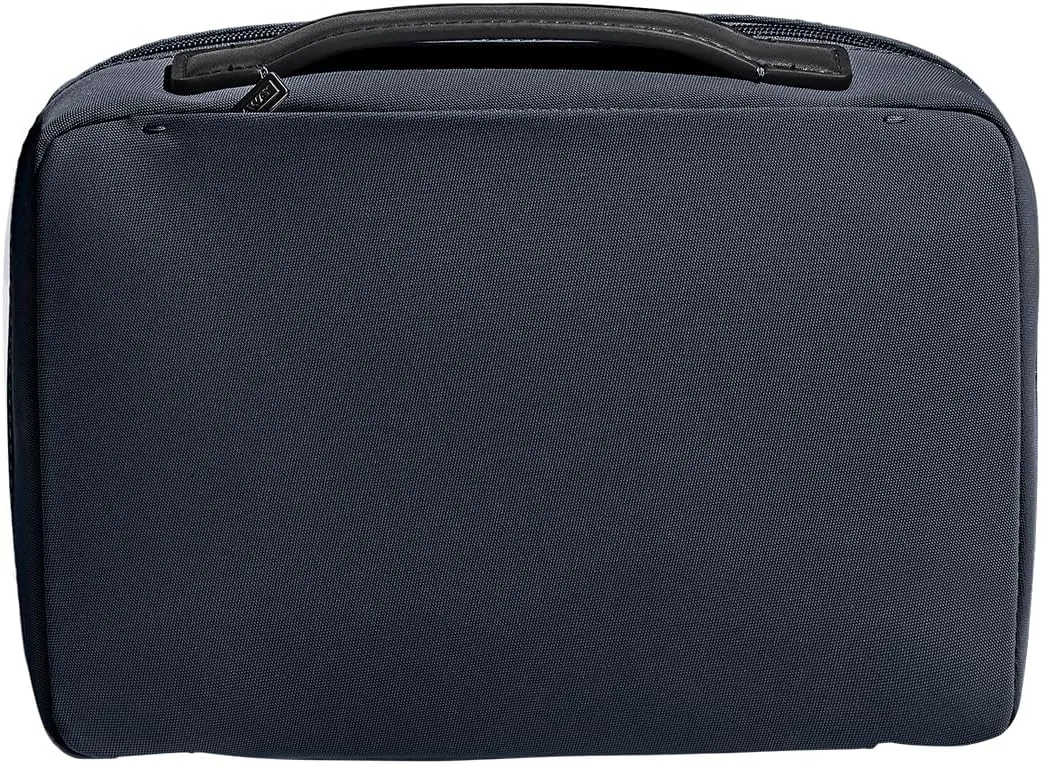 Away Small Toiletry Bag, Travel Essentials Organizer with Mesh and Clear Pockets, Waterproof, Easy to Clean, Compact Travel Pouch, Navy Blue