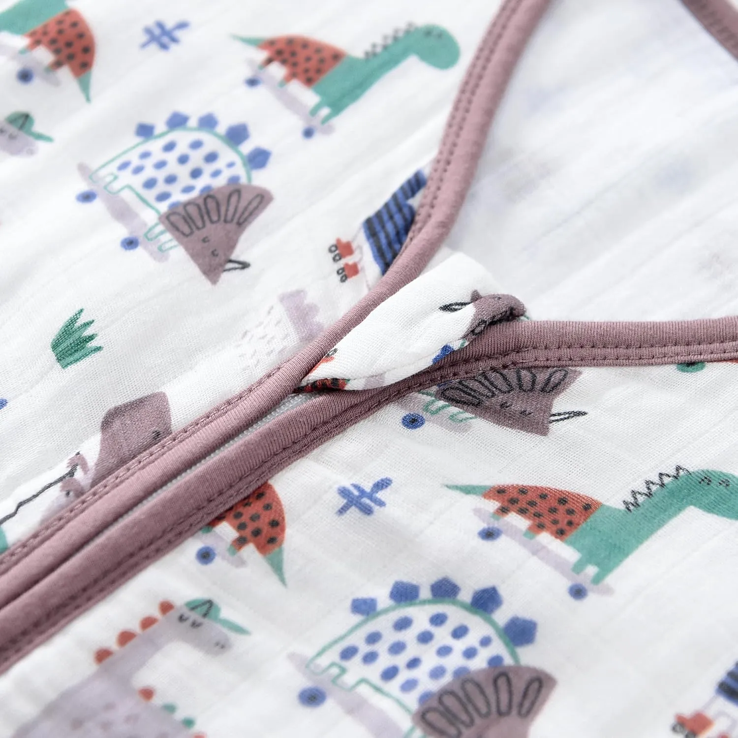 Baby Sleep Sack 2-4 T Baby Wearable Blanket 100% Organic Cotton 0.5 TOG Toddler Sleep Sacks 2- Way Zipper Soft 4 Layers 2T 3T 4T Dinosaur
