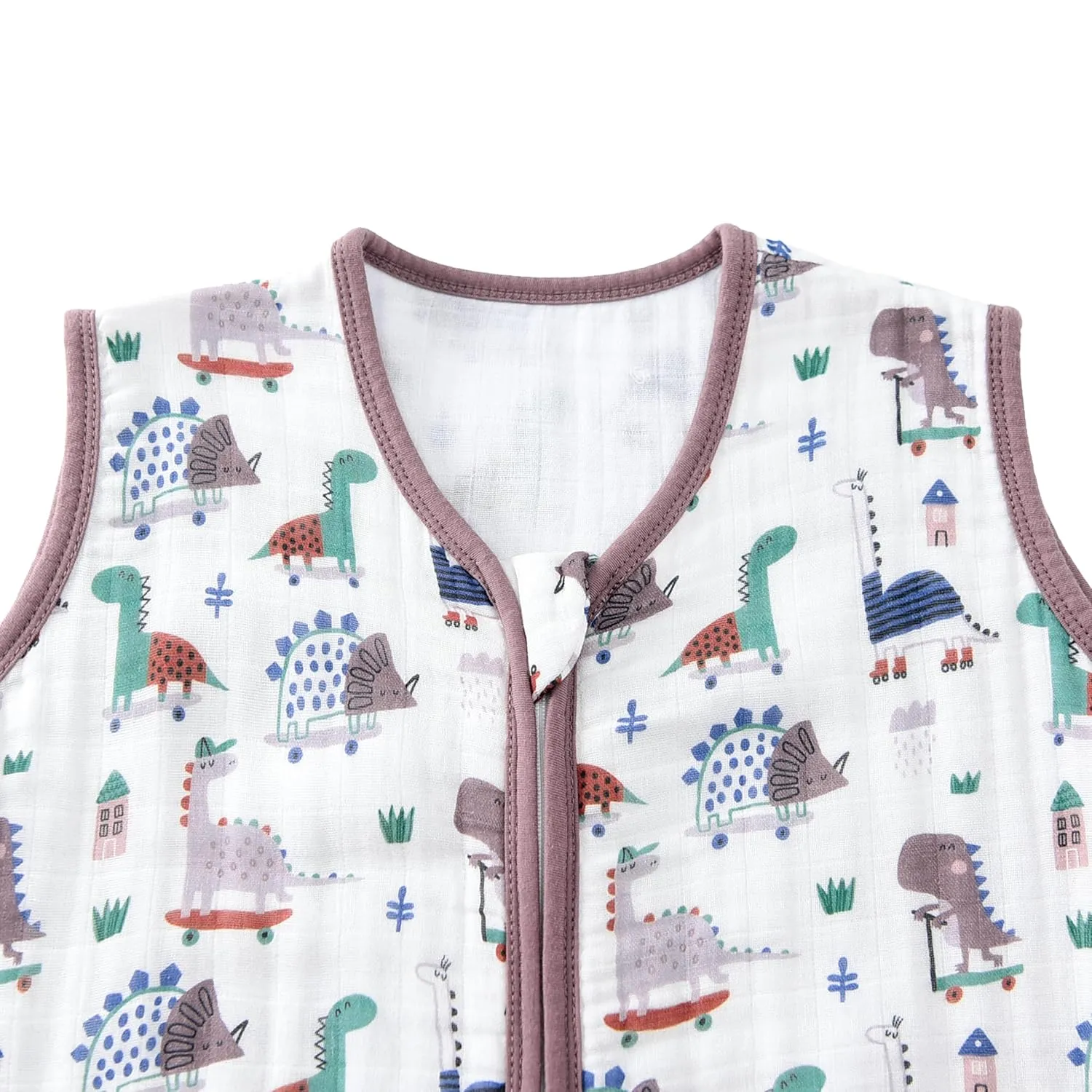 Baby Sleep Sack 2-4 T Baby Wearable Blanket 100% Organic Cotton 0.5 TOG Toddler Sleep Sacks 2- Way Zipper Soft 4 Layers 2T 3T 4T Dinosaur