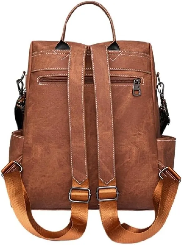 Backpack Handbags for Women PU Leather,Ladies Travel Backpack Fashion Waterproof Anti-Theft Shoulder Bag (Black)