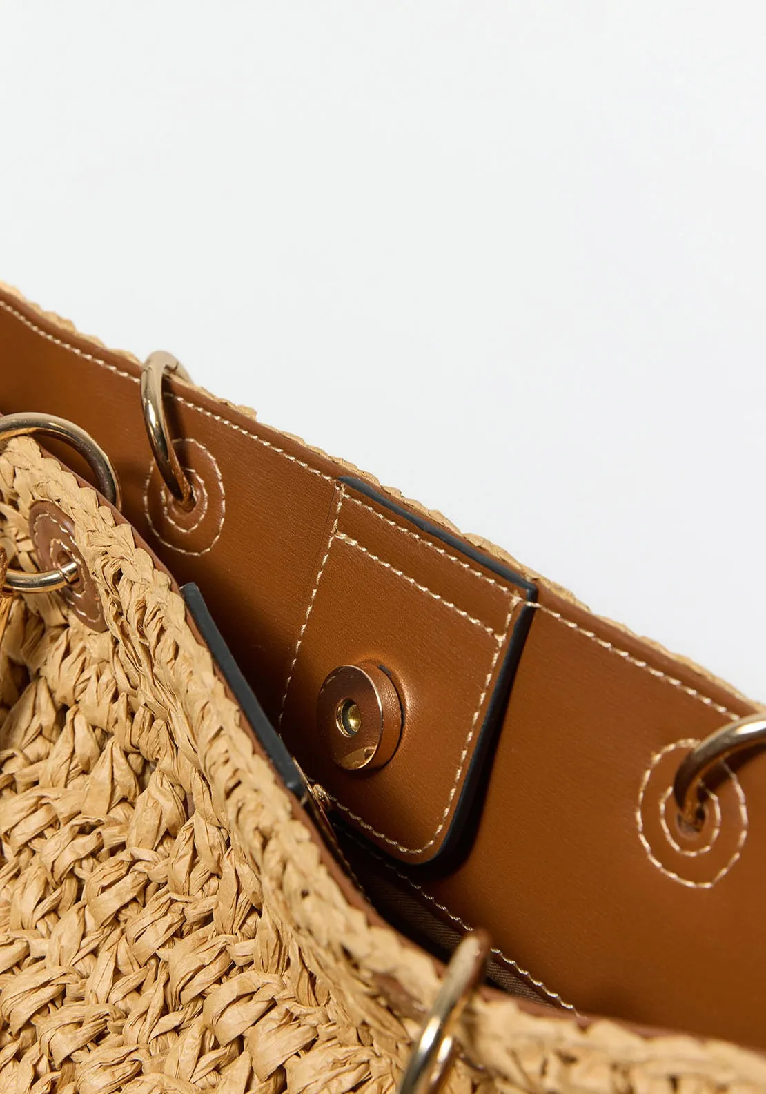 Bag Rustic Handle Applique - Camel