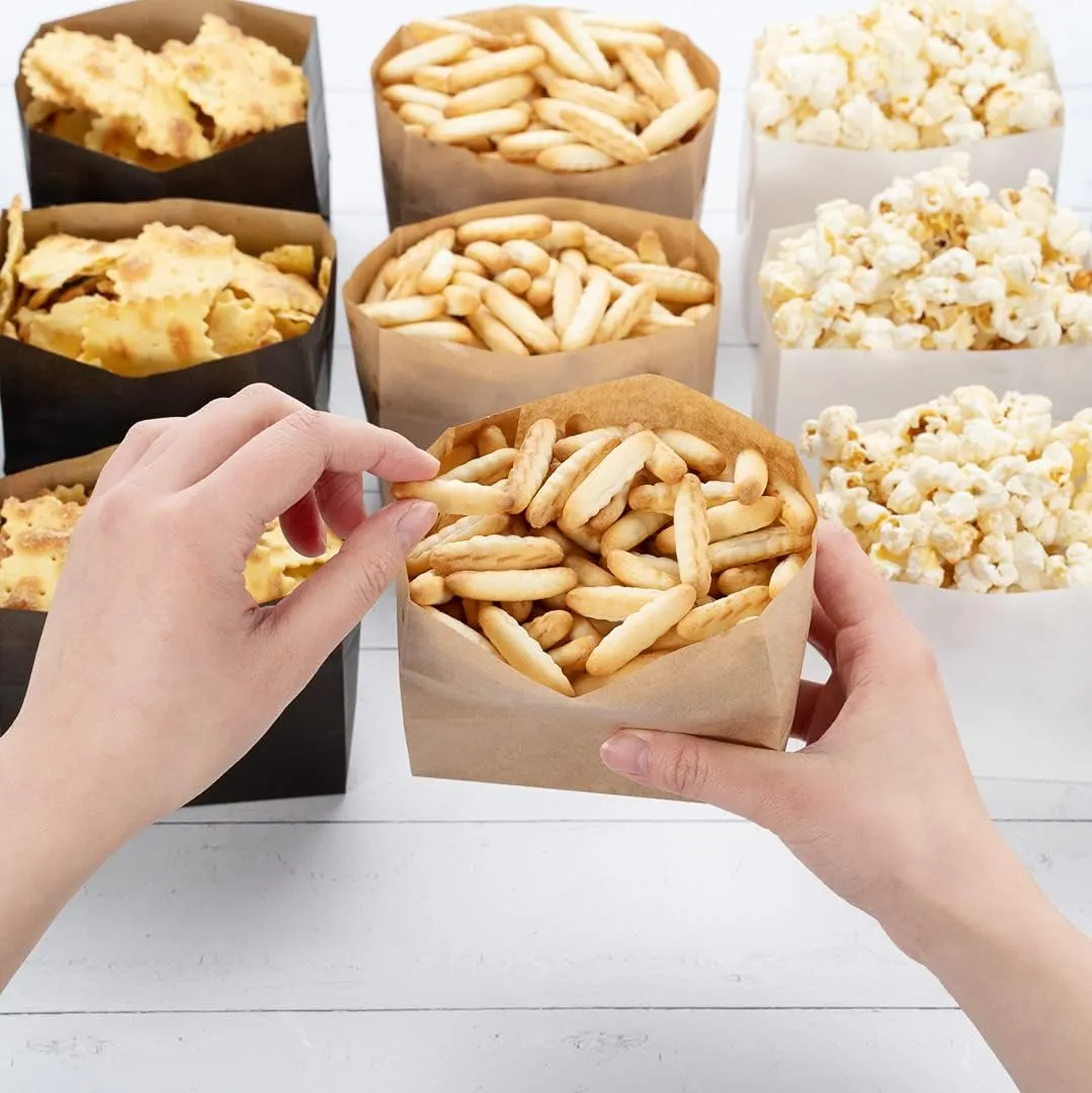 Bag Tek Kraft Paper Large Snack Bag - 4 1/4" x 2 1/2" x 3 3/4" - 100 count box