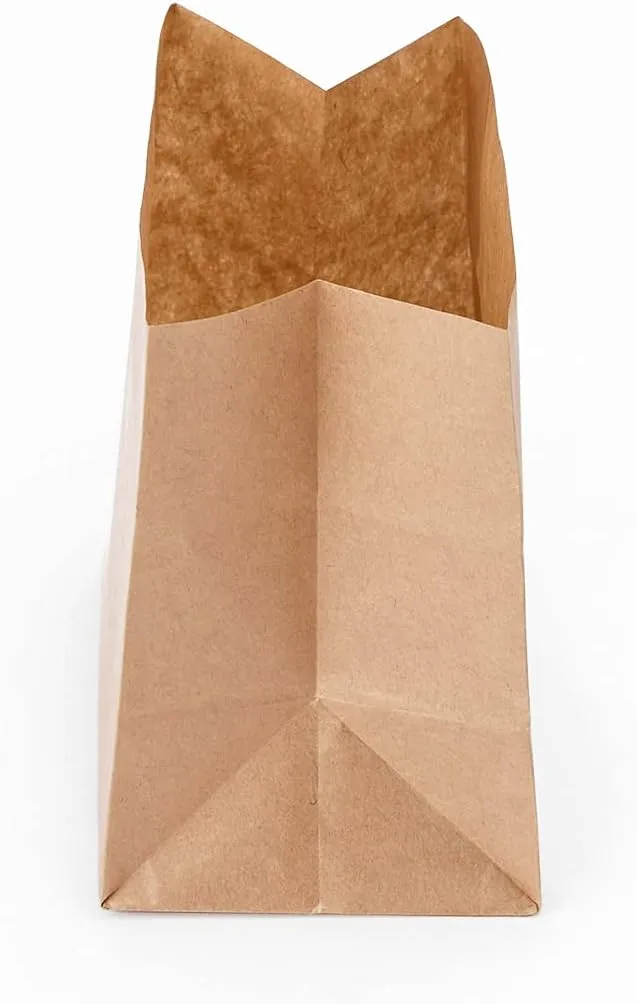 Bag Tek Kraft Paper Large Snack Bag - 4 1/4" x 2 1/2" x 3 3/4" - 100 count box