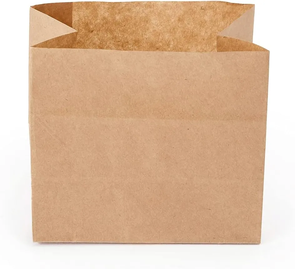 Bag Tek Kraft Paper Large Snack Bag - 4 1/4" x 2 1/2" x 3 3/4" - 100 count box