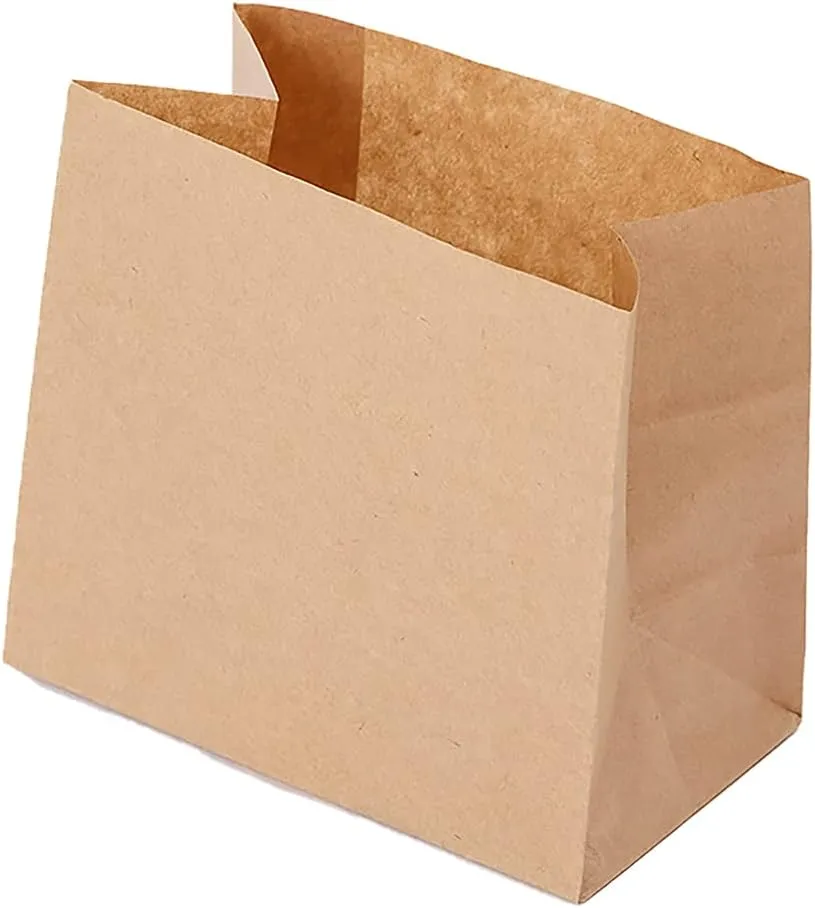 Bag Tek Kraft Paper Large Snack Bag - 4 1/4" x 2 1/2" x 3 3/4" - 100 count box