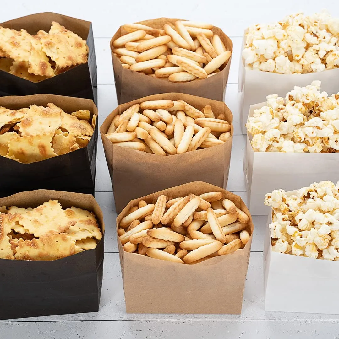 Bag Tek Kraft Paper Large Snack Bag - 4 1/4" x 2 1/2" x 3 3/4" - 100 count box