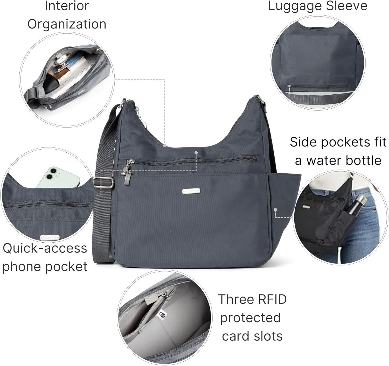 Baggallini Essential Hobo Crossbody