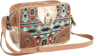 Bags OHV378 Cross Body Ii Upcycled Wool Hair-On Genuine Leather Women Bag Western Handbag Purse