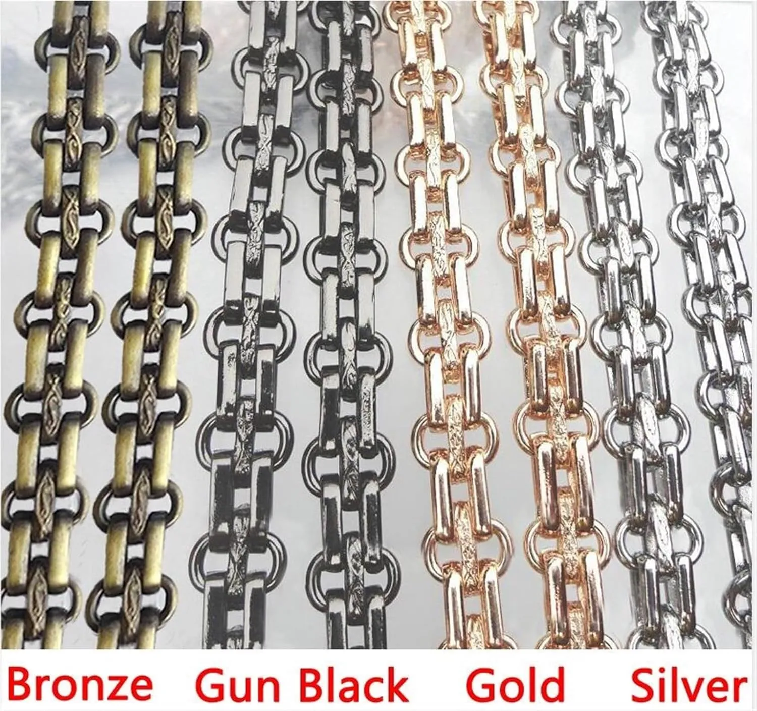 bags strap 60/100/110/120/130/140/CM metal chain steel golden handbag replacement shoulder strap for handbag purse shoulder bag underarm bag crossbody bag handle. wide shoulder strap ( Size : 120cm )