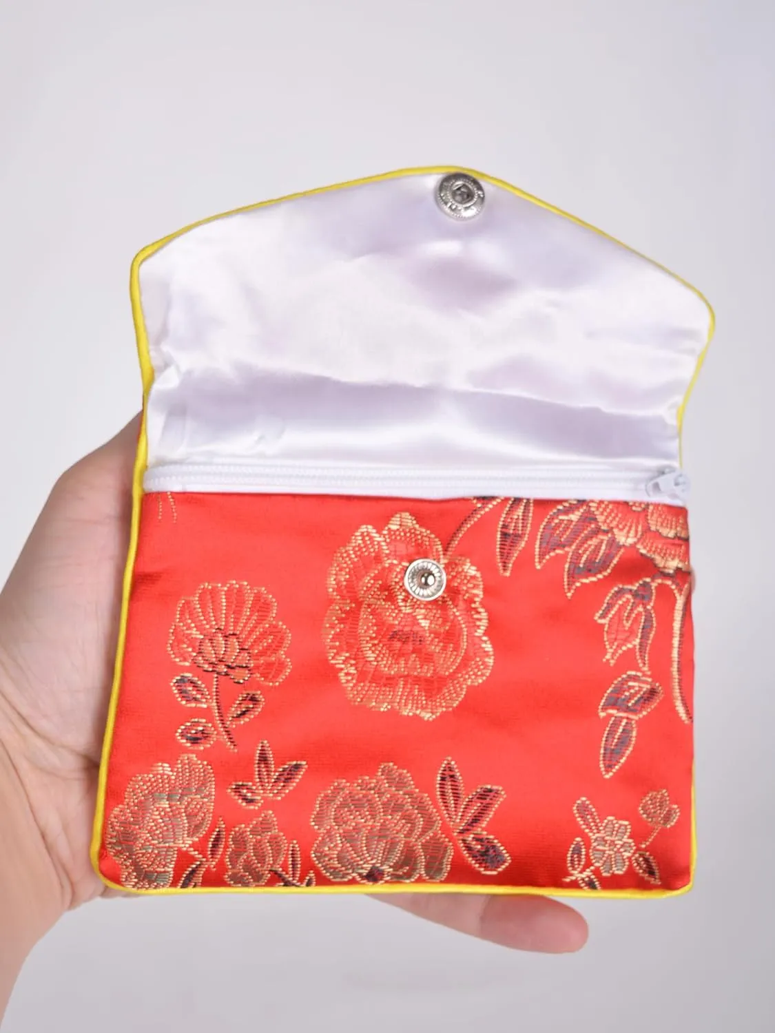 Baitaihem 15 Pack Jewelry Purse Pouch Gift Bags Chinese Silk Style Brocade Embroidered Bag,Red(Large)