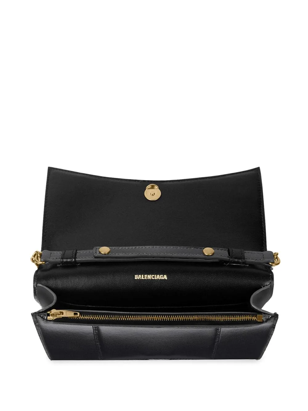 Balenciaga Hourglass Leather Wallet On Chain