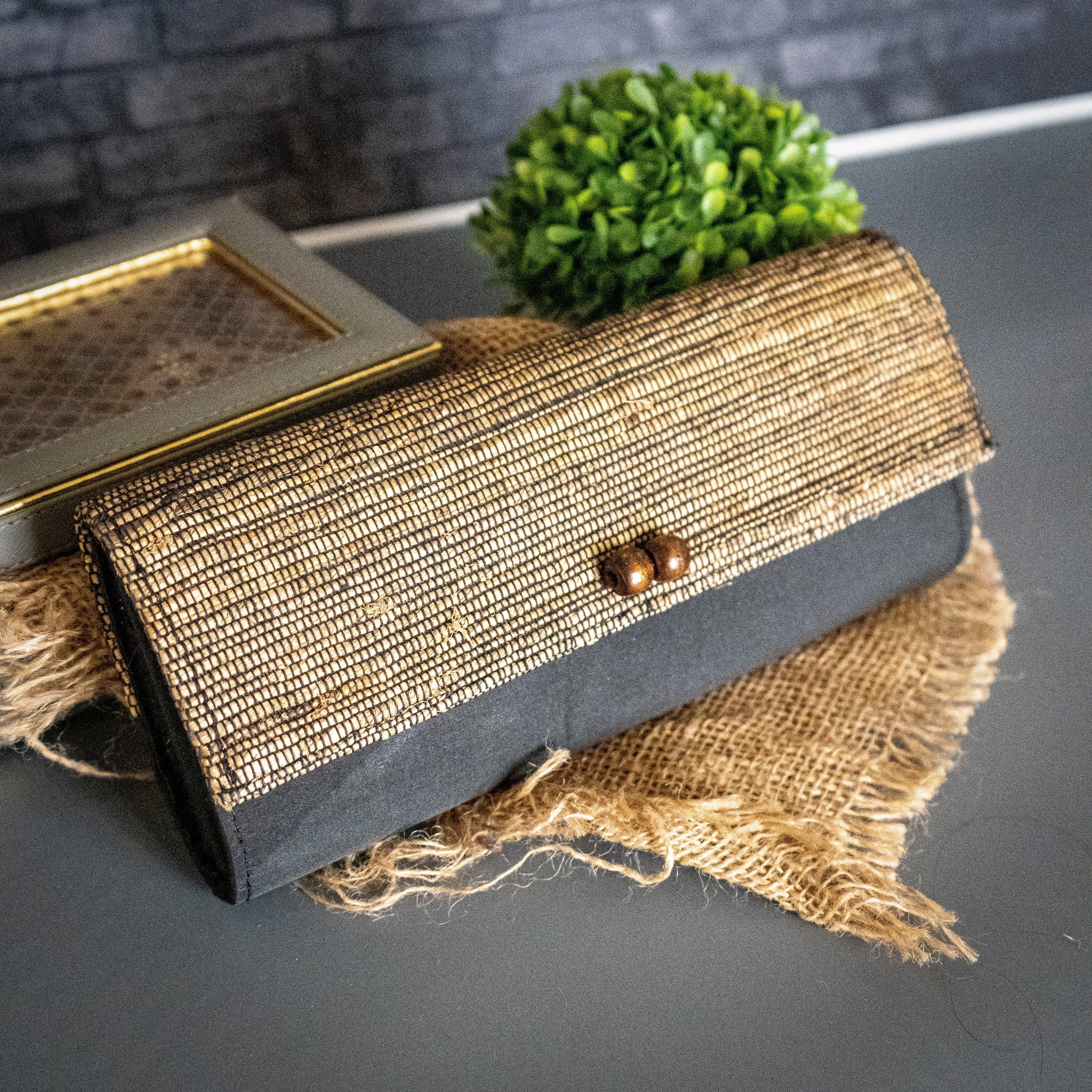Banana Fiber Clutch For Women (Black)