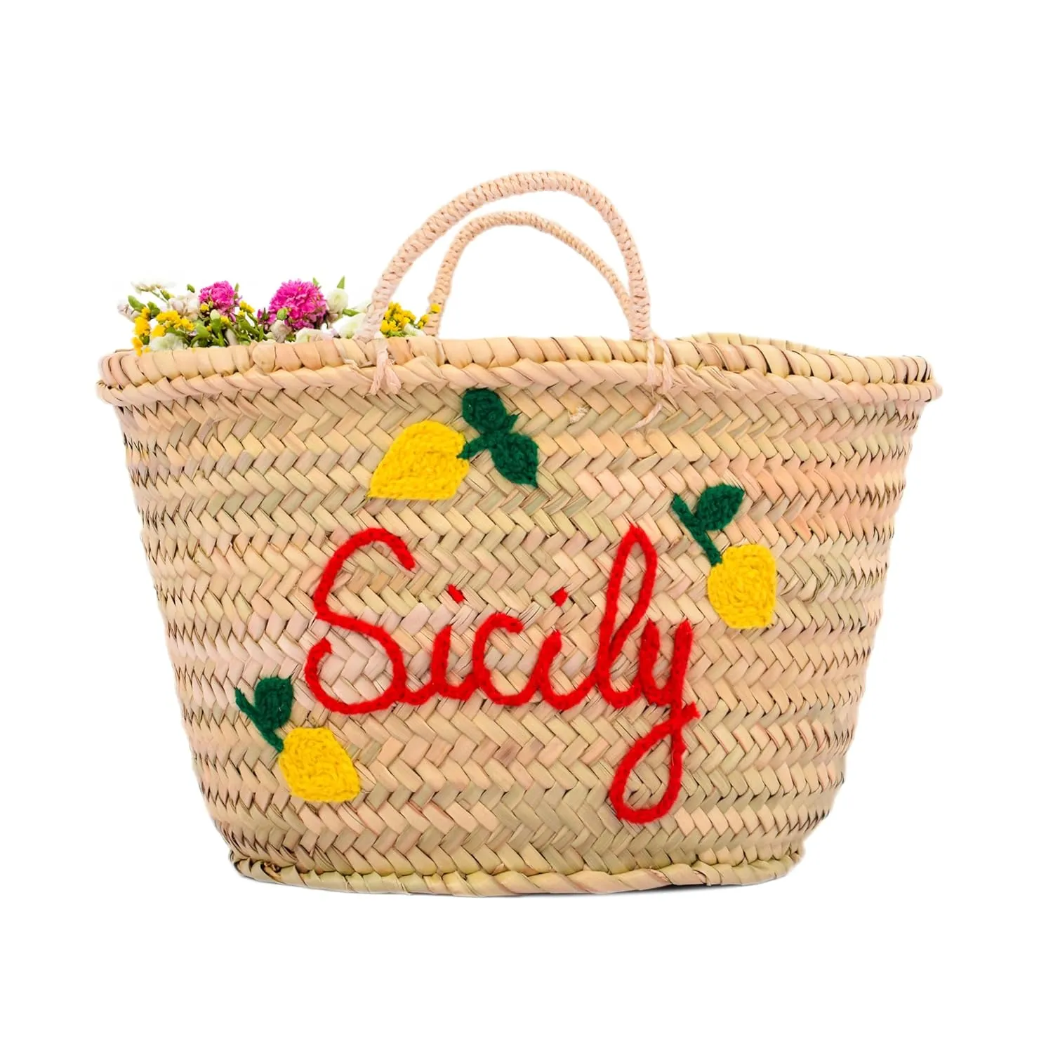 Beach Bag, Elegant Woven Basket, Perfect Beach Gifts For Women - Vibrant Summer Lemon Vacation Tote, Straw Beach Tote & Picnic Basket - Custom Vacation Bag For Her, Stylish Beach Handbags! (Large)
