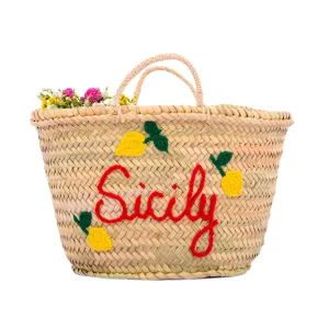 Beach Bag, Elegant Woven Basket, Perfect Beach Gifts For Women - Vibrant Summer Lemon Vacation Tote, Straw Beach Tote & Picnic Basket - Custom Vacation Bag For Her, Stylish Beach Handbags! (Large)