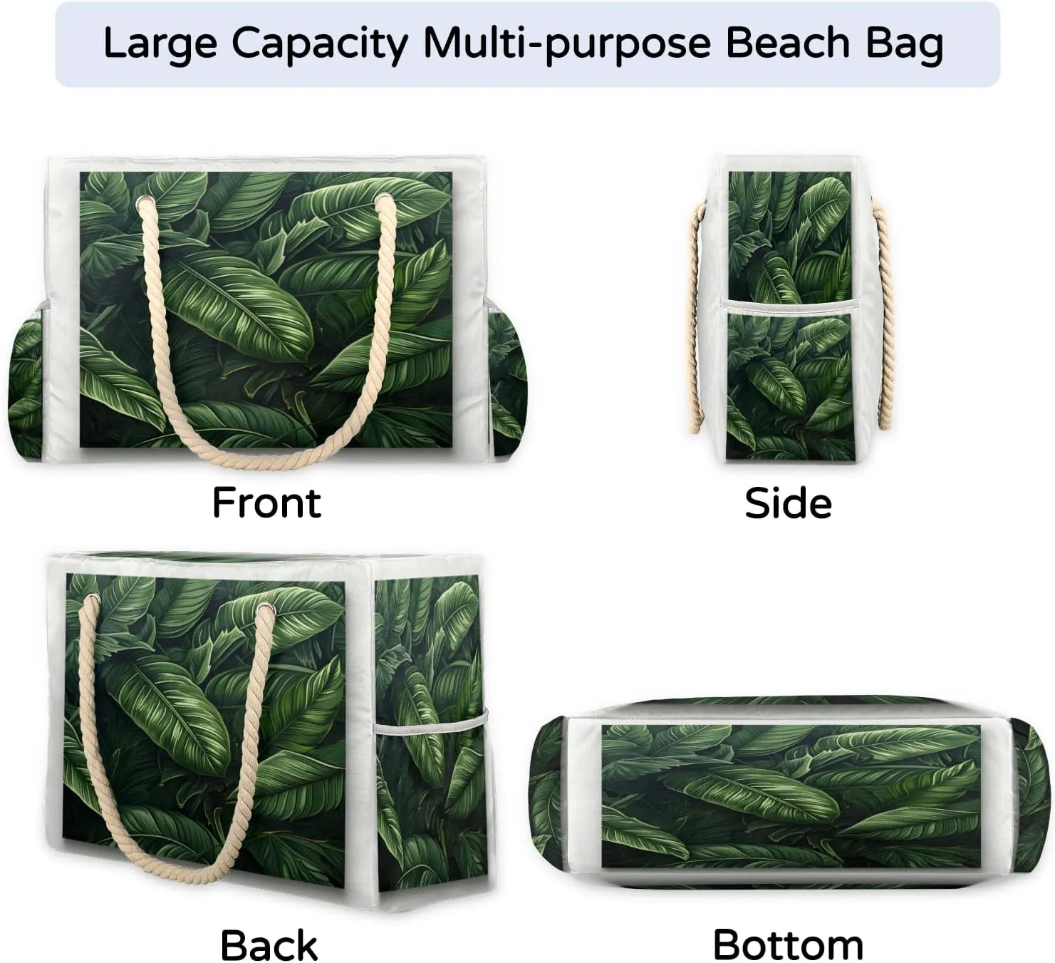 Beach Bags for Women, Large Waterproof Beach Tote Bag for Gym Grocery Travel