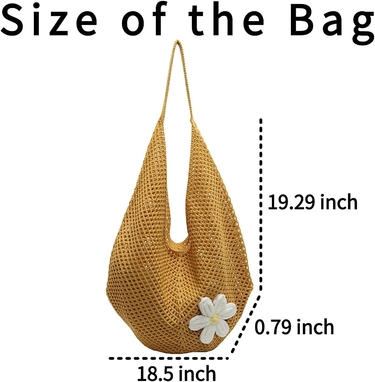 Beach Crochet Bag for Women, Aesthetic Hobo Mesh Woven Tote Simple Modern Trendy Bags for Summer Vacation Picnic Travel