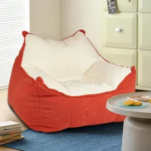 Bean Bag Chair Adult, Floor Sofa with Handle Top Faux Cashmere Fleece Bean Bag Cover No Filler Beanbag Chair Pouf Ottoman Sac Floor Seat Sofa Couch for Gaming Reading Relaxing Living Room Furniture(O