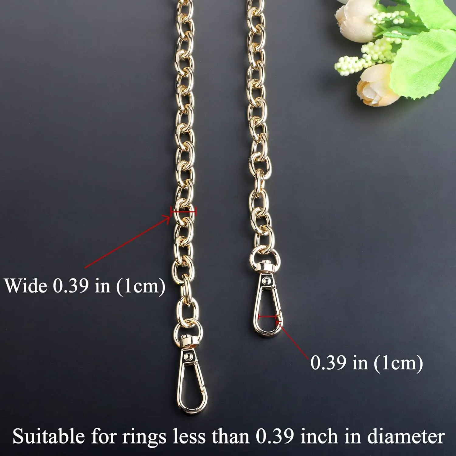 BEAULEGAN Purse Chain Strap - Replacement Shoulder Crossbody Bag with Adjustable Buckle - 51 inches Long (Silver)