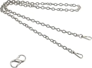 BEAULEGAN Purse Chain Strap - Replacement Shoulder Crossbody Bag with Adjustable Buckle - 51 inches Long (Silver)