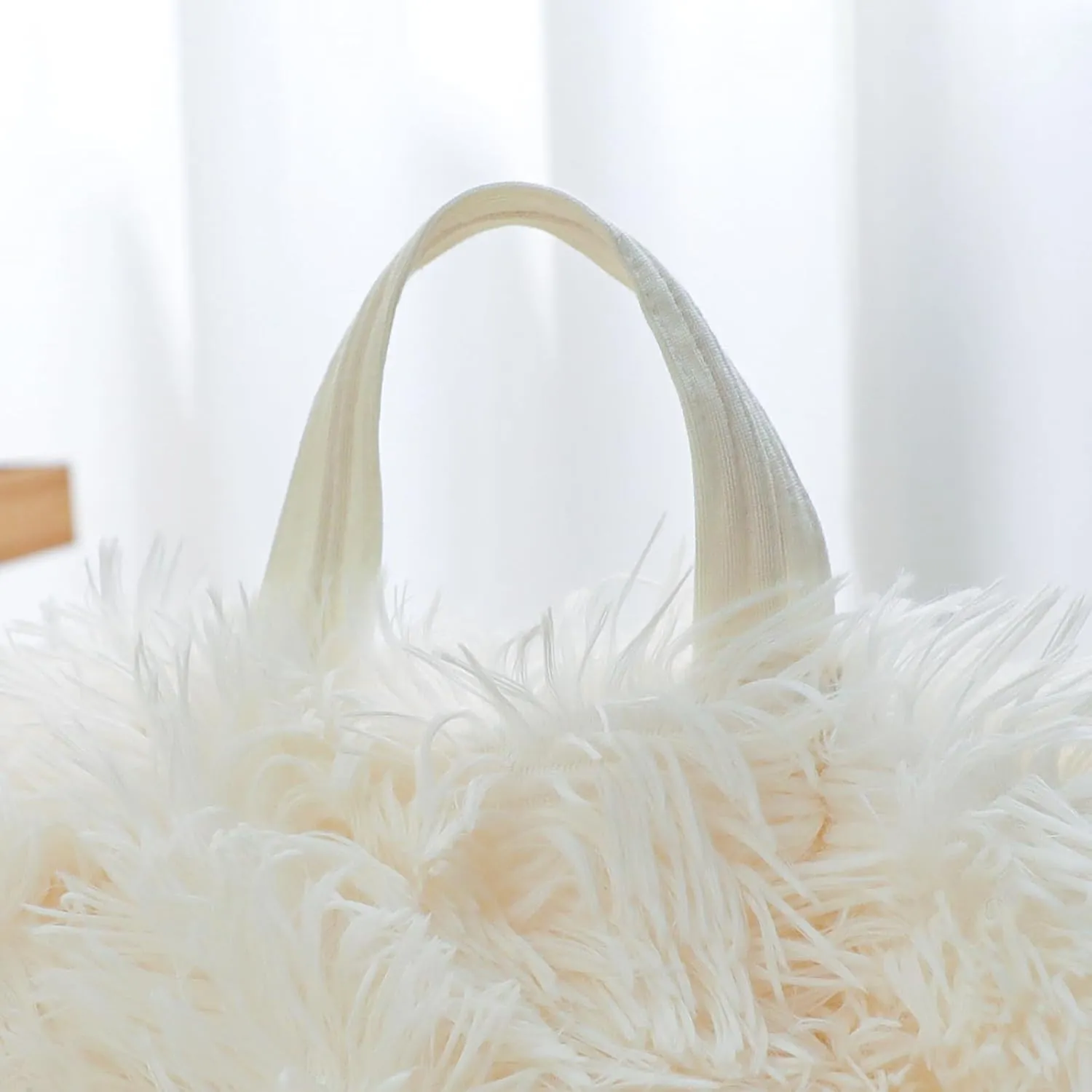 Beige bean bag chair covers (No Filler),comfy Plush fluffy for bedroom or Organizing Plush Toys or Textile bean bag chair Cover, kids teens girls, Anti-Slip, Beige