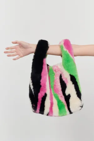 BERTHA Faux Fur Bag | Multi-Stripe