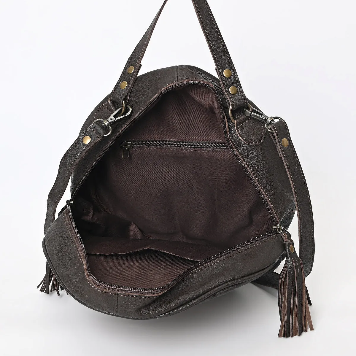 Betsie Flow Tooled Round Bag