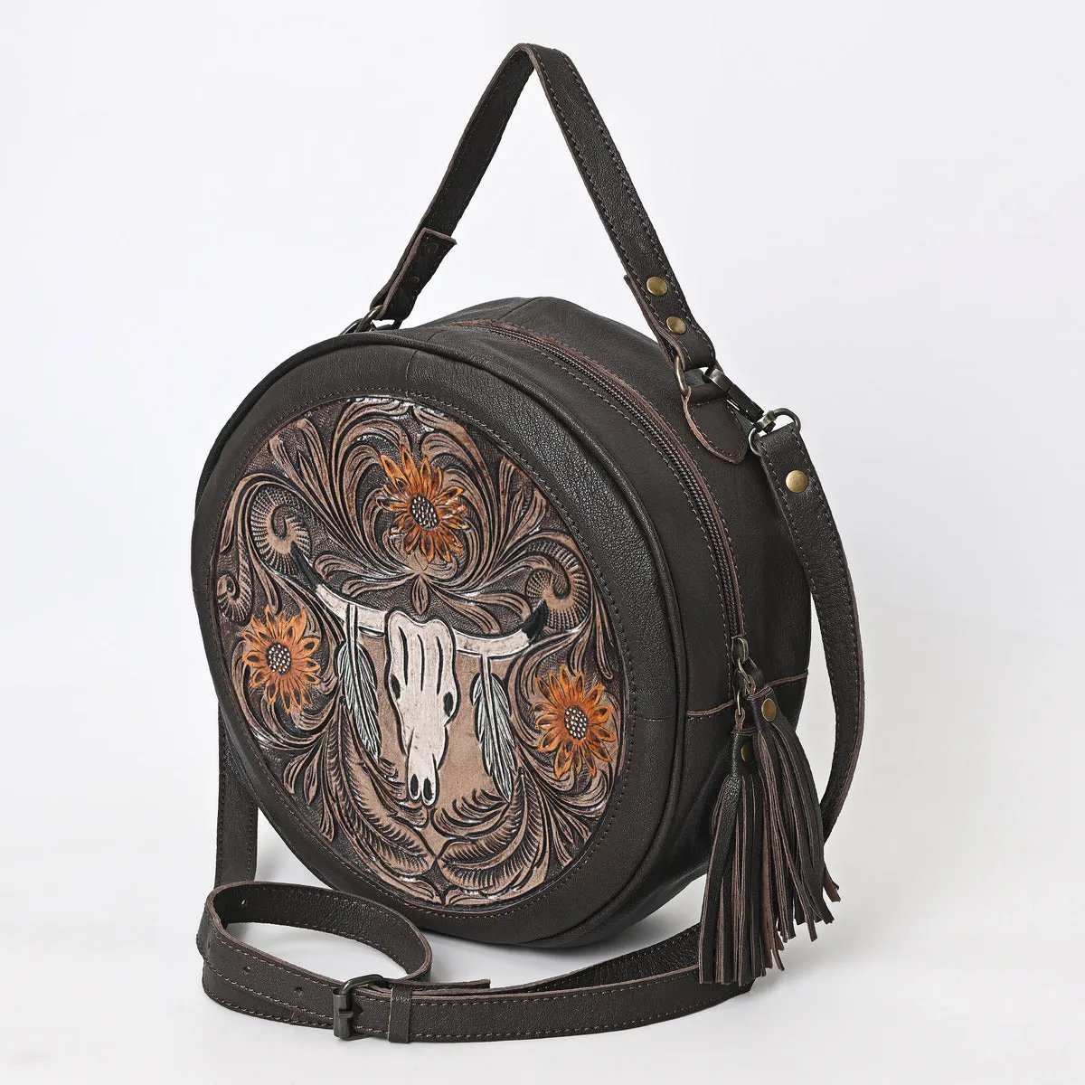 Betsie Flow Tooled Round Bag