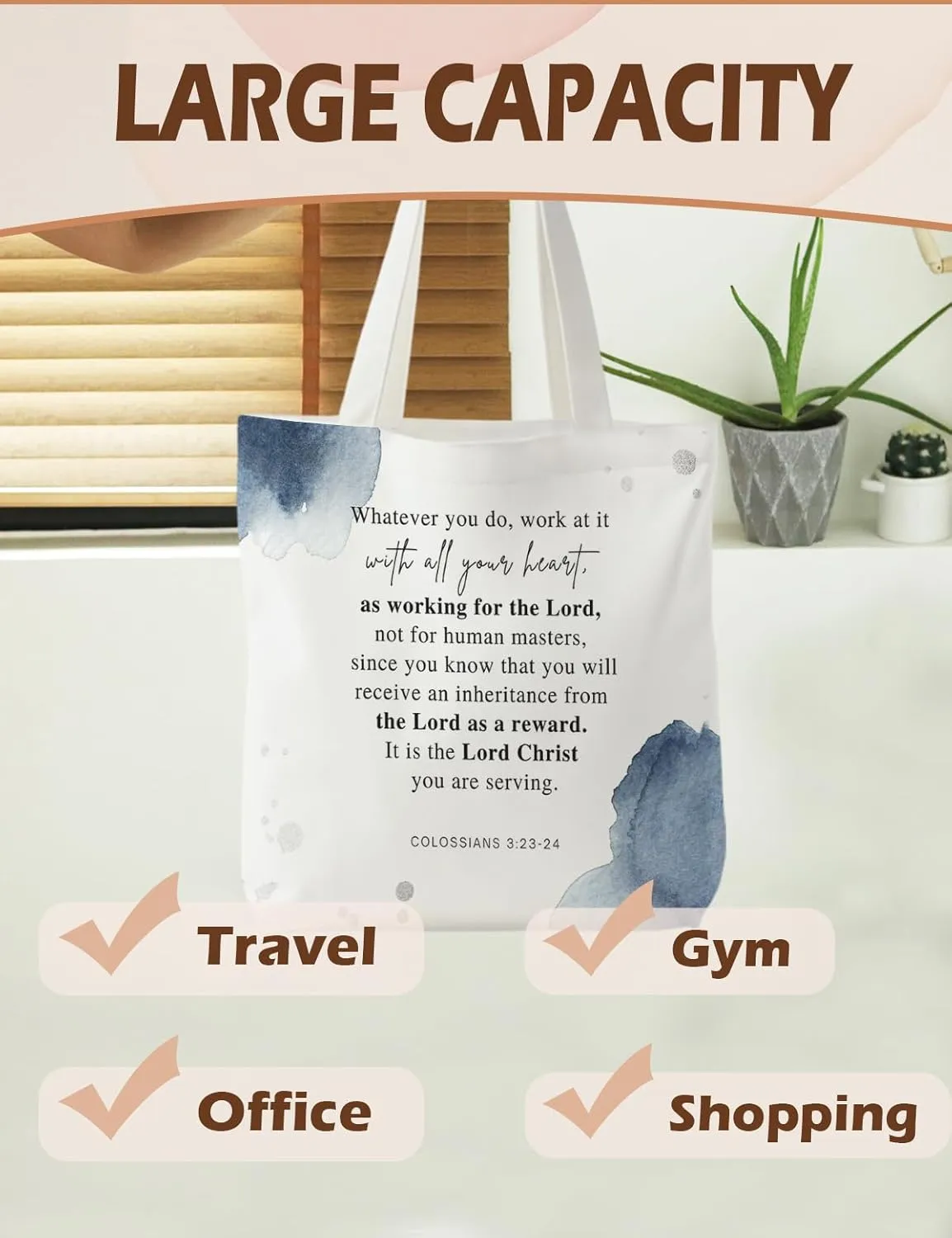 Bible Bags for Women, Christian Tote Bag, Gifts for Christian Women