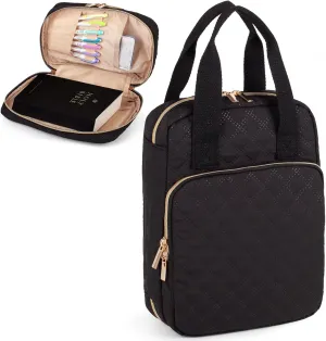 Bible Cover for Women, Bible Case with Handles,Carrying Bible Bag Scripture Case Church Bag Bible Protective with a Zippered Front Pocket & Velcro Back Pocket