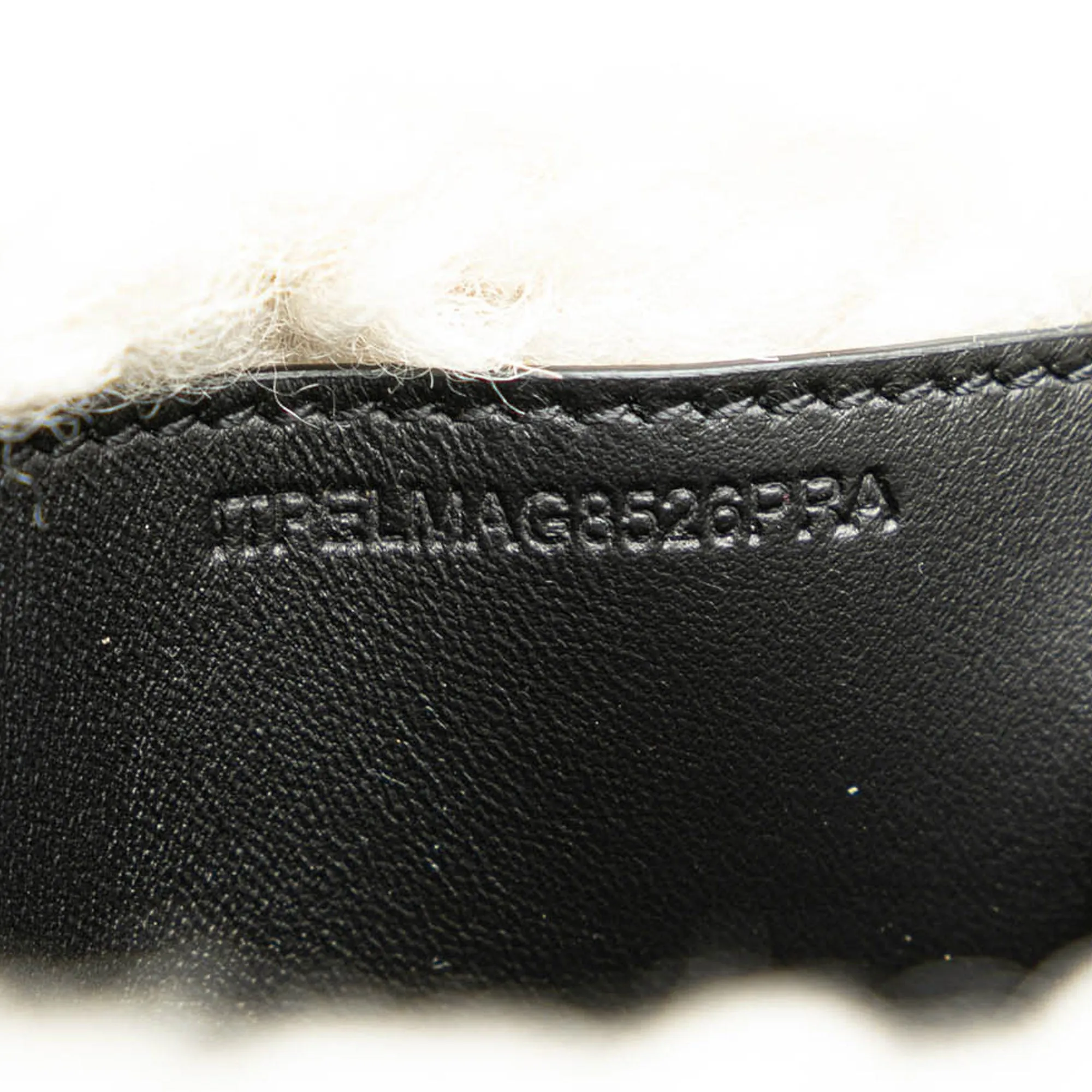 Black Burberry Medium Shearling Trimmed Coated Canvas Lola Crossbody