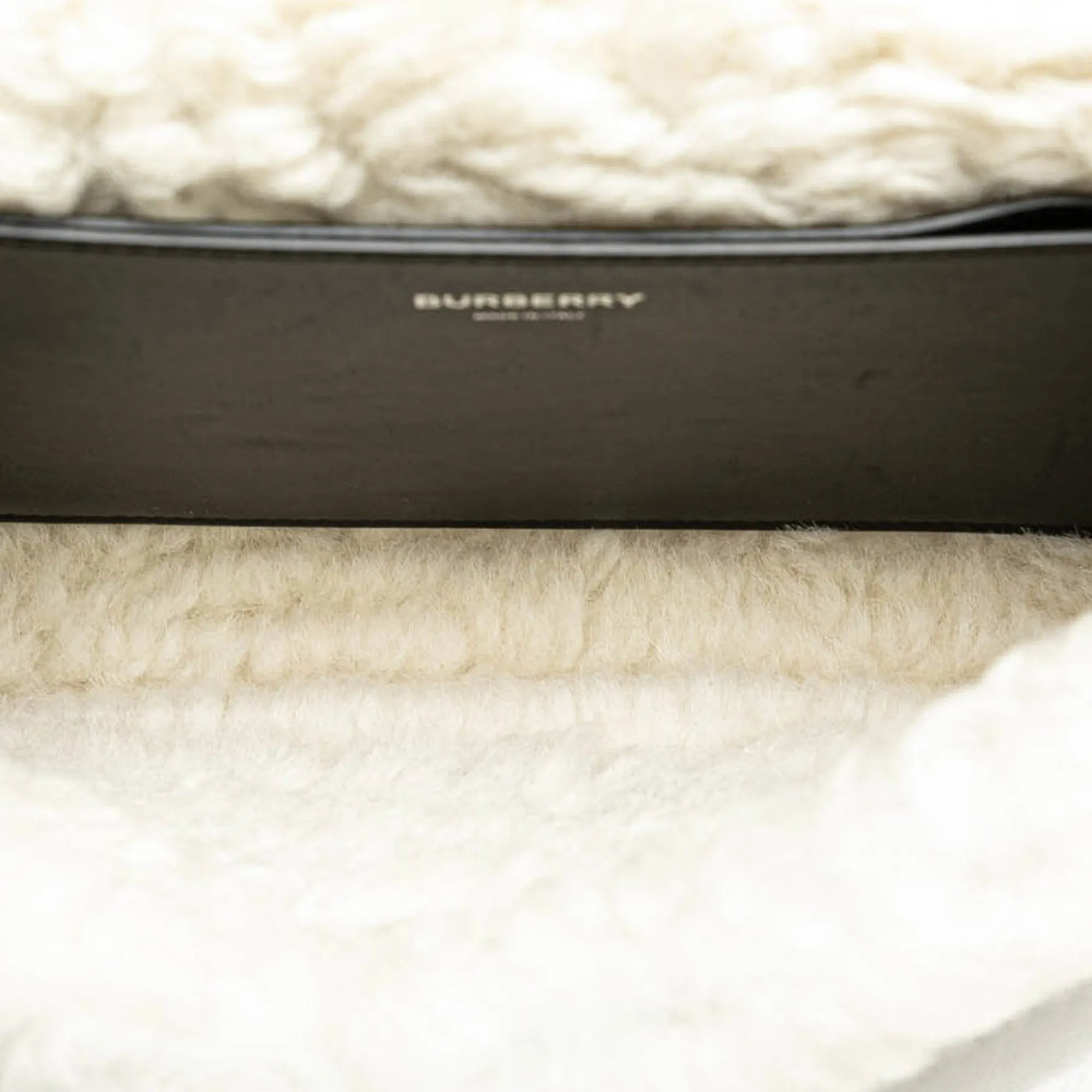 Black Burberry Medium Shearling Trimmed Coated Canvas Lola Crossbody