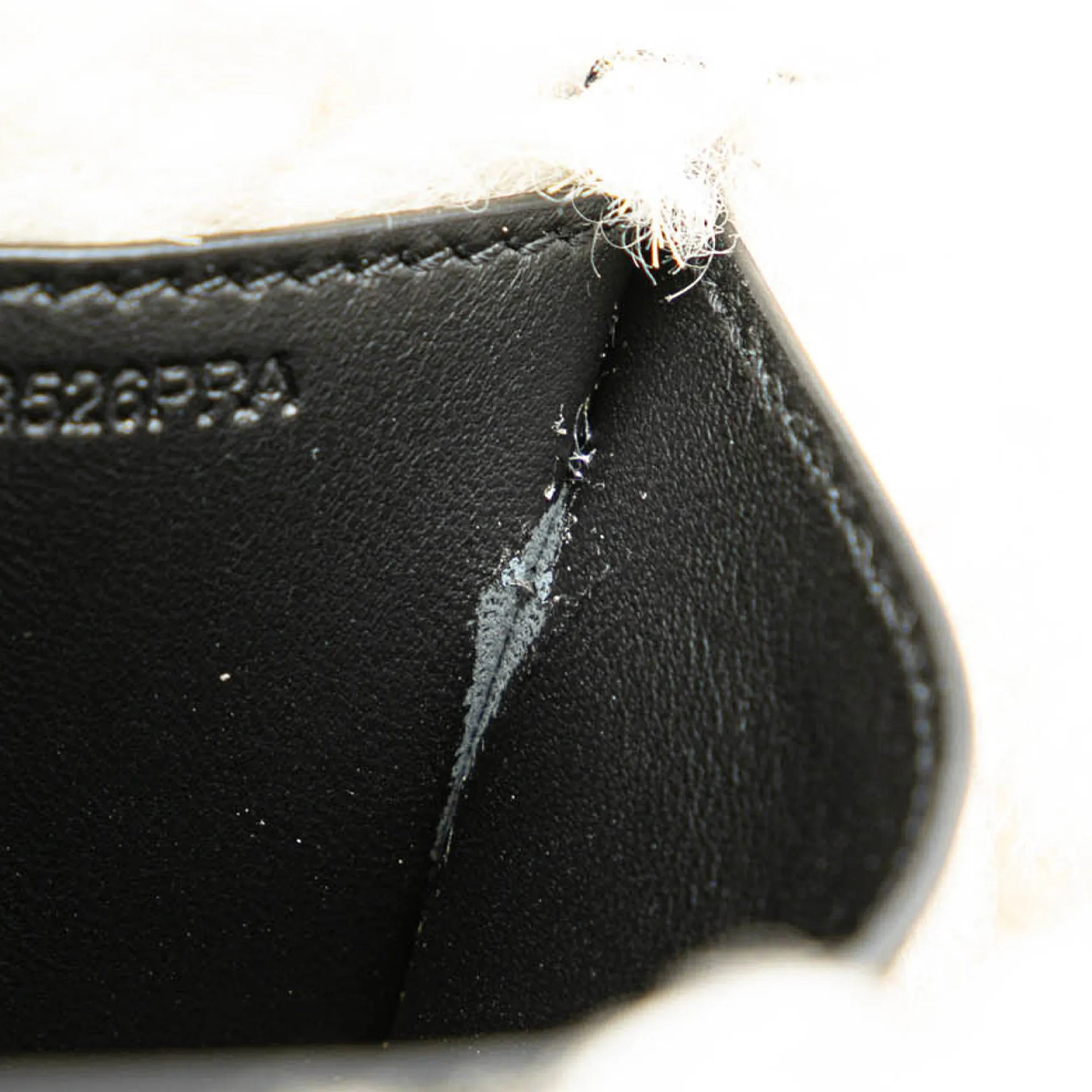 Black Burberry Medium Shearling Trimmed Coated Canvas Lola Crossbody
