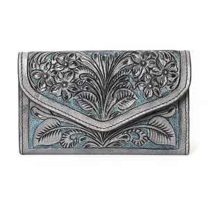 Blue Splash Hand Carved Wallet