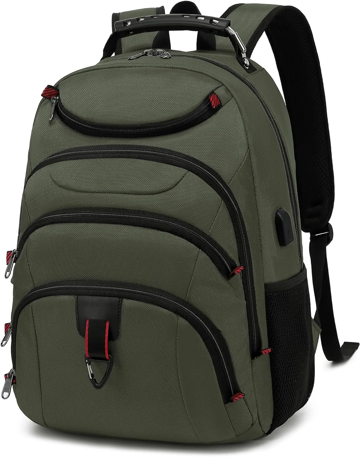 Boavan Laptop Backpack for men, 15.6 inch Laptop Bag with USB Port, Waterproof Travel Work Backpack Purse, Anti-Theft Teacher Nurse Doctor Casual Bookbags Office Business backpack,Green