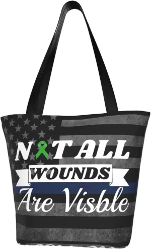 Bone Marrow Transplant Awareness Not All Wounds Are Visible Fashion Shoulder Bag Large Capacity For Man Or Woman