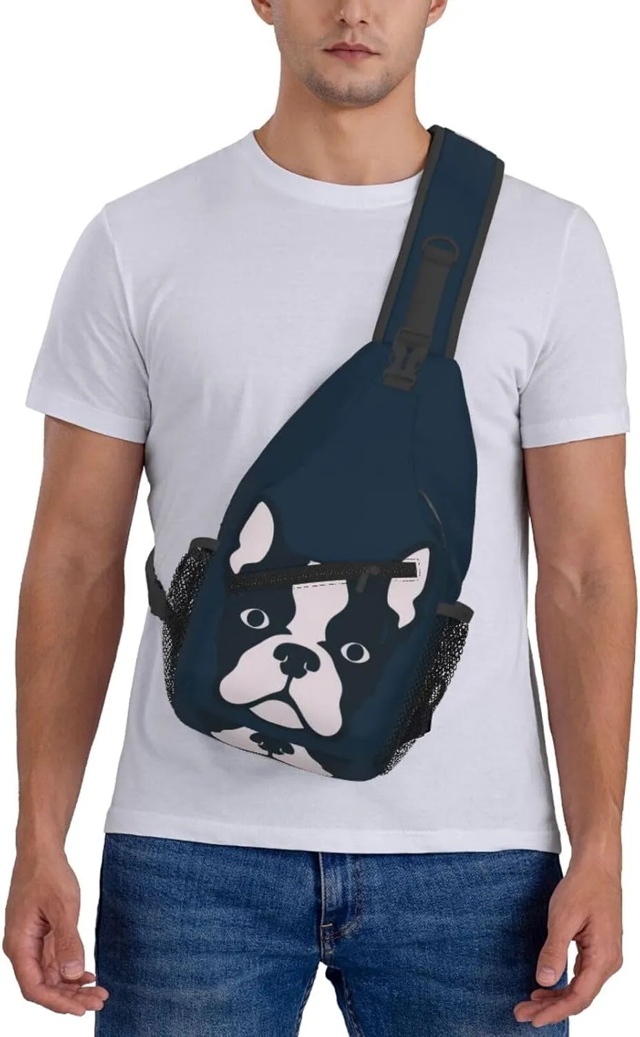 Boston Terrier Crossbody Chest Bags for Women, Small Crossbody Shoulder Bag Sling Bag Travel Hiking Daypack