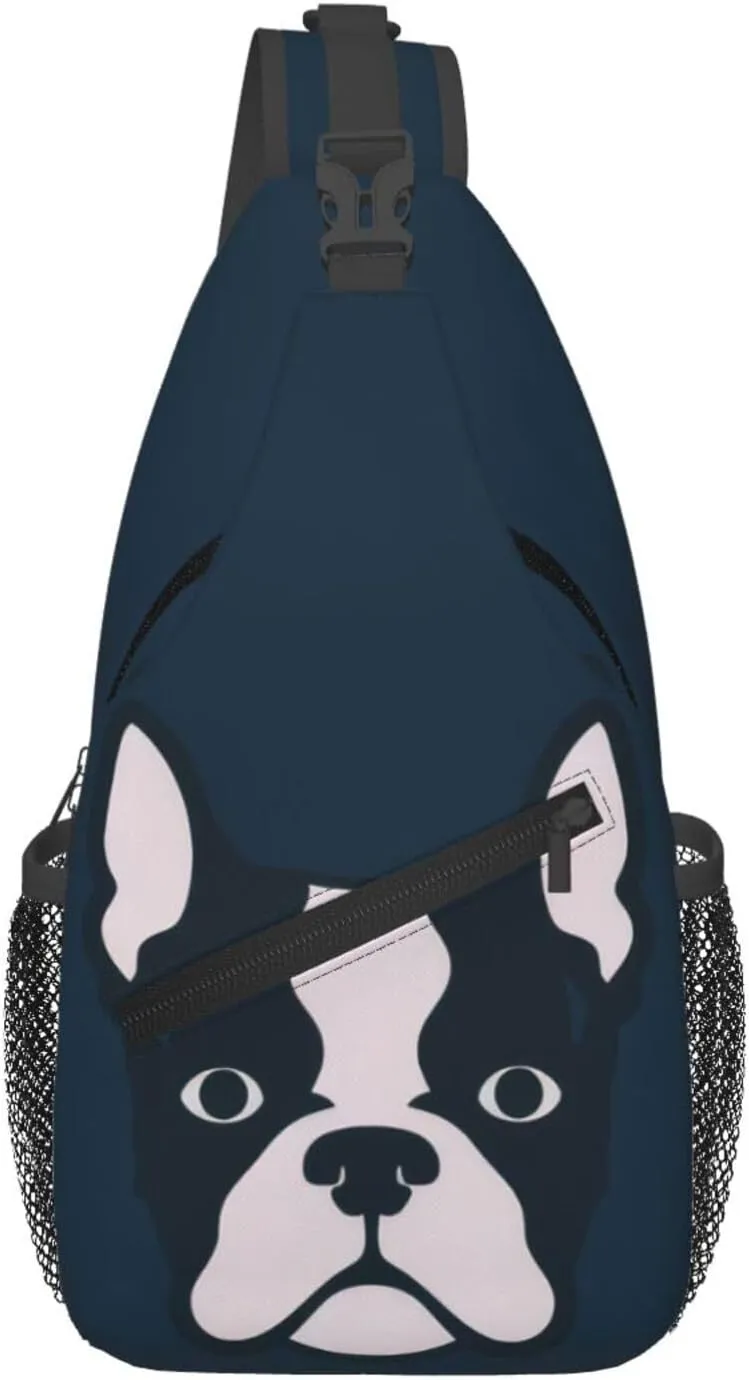 Boston Terrier Crossbody Chest Bags for Women, Small Crossbody Shoulder Bag Sling Bag Travel Hiking Daypack