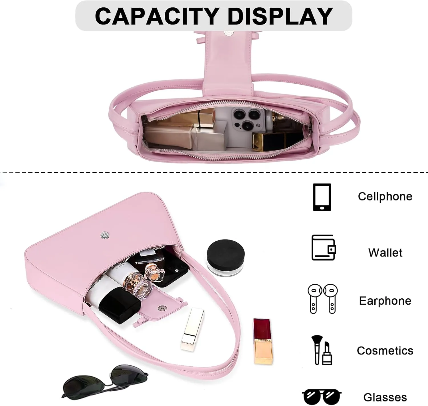 Bow Purse Shoulder Bag Small Coquette Aesthetic Bags Retro Y2k Faux Leather Underarm Purses Cute Handbag for Women
