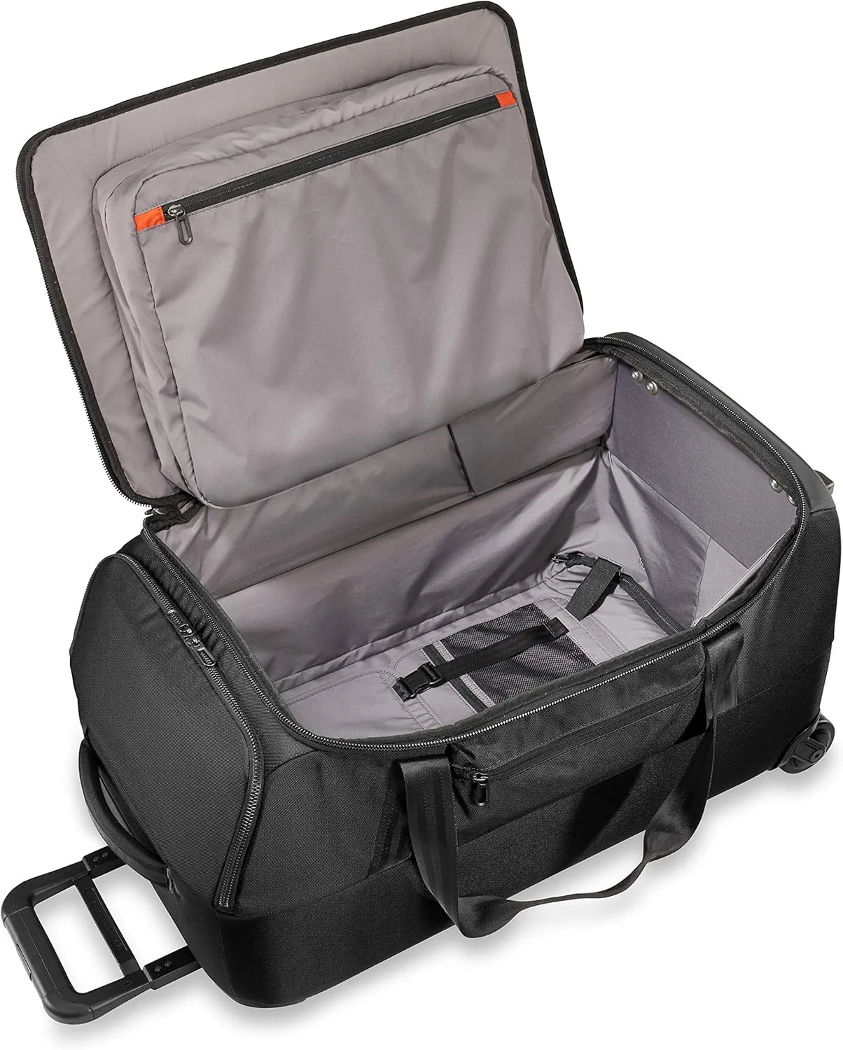 Briggs & Riley 27" Medium Upright Duffle - Checked Luggage for Travel, Suitcases with Wheels, Softside Rolling Bag for Men & Women, Self-Repairing Zipper - ZDX Collection, Black