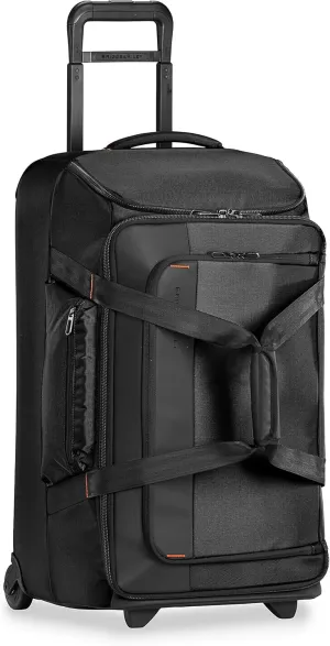 Briggs & Riley 27" Medium Upright Duffle - Checked Luggage for Travel, Suitcases with Wheels, Softside Rolling Bag for Men & Women, Self-Repairing Zipper - ZDX Collection, Black