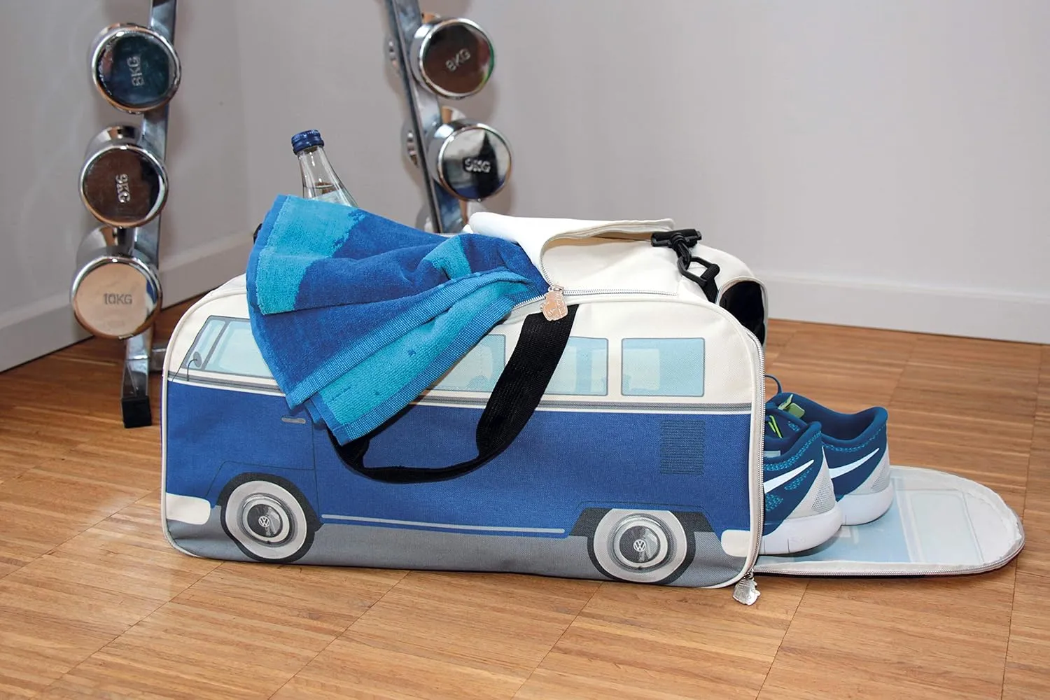 BRISA VW Collection - Volkswagen Samba Bus T1 Camper Van Sport, Gym, Travel Bag, Duffel with Shoe & Wet Compartment