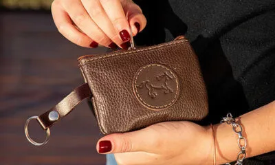 Brown coin holder.