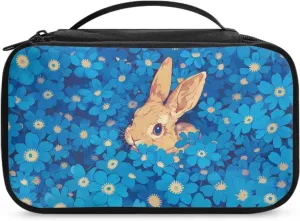 Bunny Makeup Organizer Case Cosmetics Organizer Bag with Zipper Make Up Bags for Women Lightweight Cosmetics Bag Aesthetic Gifts for Mother's Day/Women's Day/Birthday